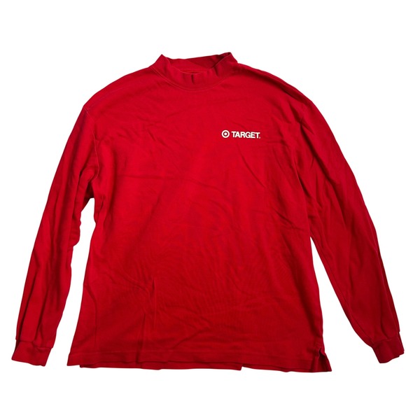Port Authority Other - Target Logo Red Mock Neck Long Sleeve T-Shirt‎ Port Authority Size L